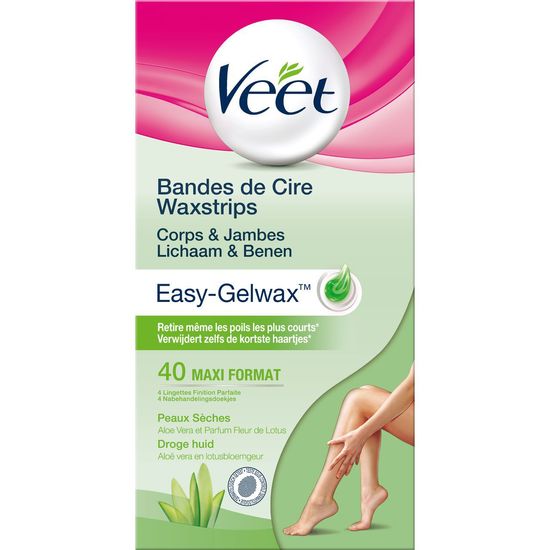 Veet Waxstrips Easy-Gelwax voor Droge Huid